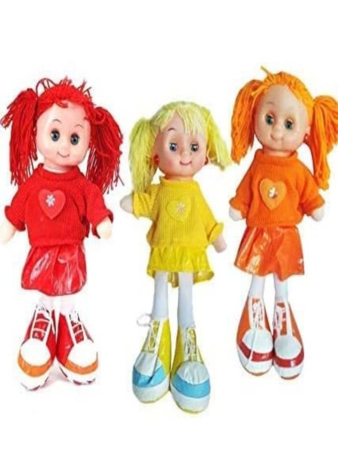Manos Soft Plush Rag Doll with Red Yarn Hair, Heart Sweater, White Tights, Red and Green Sneakers (Stock Send AS PR Stock) Pack of 1 - Image 2